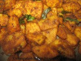 Karunai Kizhangu Chops in Kalyana Veetu Style - Yam Chops / Sennai Kizhangu fry tossed with Spicy Masalas