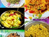Variety Rice Recipes | South Indian Variety Rice | 5 easy to make Lunchbox Recipes