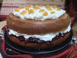 Παντεσπάνι με Αλεύρι Βρώμης και Γέμιση Κρέμα Τυριού /Oat Flour Sponge Cake with Cheese Cream
