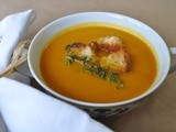 Carrot soup with homemade croutons