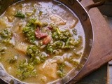 Caldo verde: portuguese pork, potato and kale soup