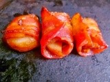 Party nibbles: bacon-wrapped marinated water chestnuts