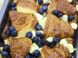 Blueberry and Cream Cheese Croissant Pudding