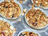 Blueberry Oatmeal Muffins with Granola Topping
