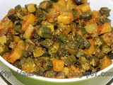 Pyazwali Alu Bhindi (Orka, Onions and Potatoes stirfry)