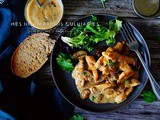 Émincé de poulet sauce suprême aux champignons
