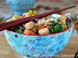 Nouilles chinoises au poulet et légumes