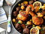 Recette Poulet aux olives et boulettes de viande hachée