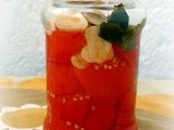 Rosii la borcan cu usturoi si busuioc - Canned Tomatoes with garlic and basil
