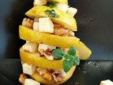 Salata verticala de pere cu nuci si telemea marinata - Vertical pear and walnut salad with marinated feta