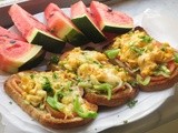 Breakfast Bread Pizza with Eggs