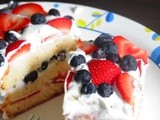 Fresh Fruit Cake with Homemade Whipped Cream