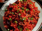 Beetroot and Beet Green Pulao Recipe | Simple Pulav or Pilaf Recipe