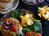 Indian Styled Spicy Vegan Sweet Potato, Oats and Chickpeas Burger Recipe | Simple Vegan Burger Recipe