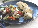 Greek Style Salad and Chicken with Herbs
