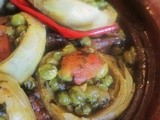 طجين القُوقْ وْ الجَّلْباَنة/Green Tagine!Moroccan Stew with Beef, Artichoke and Peas/Tajine Vert! Tajine Marocain aux Petits Pois et Artichauts