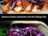Barbecue Chicken Sandwich with Red Cabbage Slaw