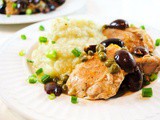 Chicken with Olives, Capers, Lemon and Cauliflower Puree