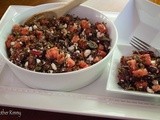 Quinoa Salad with Kale, Watermelon, Grapes and Feta Cheese