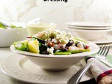 Shrimp Salad with Pineapple, Olives, Feta Cheese and Avocado Lime Dressing