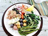 Super Easy Nicoise Salad with Kale and a Light Lemony Dressing