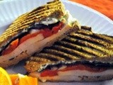 Turkey and Roasted Red Pepper Panini with Feta Sauce