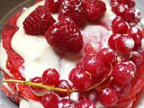 Red pancakes with rasberries and cranberries ***κοκκινεσ τηγανιτεσ με ρασπερι και κραμπερι