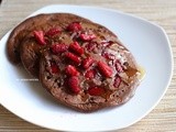 Cocoa (Brownie) Pancake with Rasberries