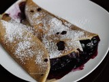 Whole Wheat Crepes with Blueberry sauce and Mascarpone cheese