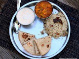 Lunch Dinner Menus - North Indian Lunch / Dinner Menu #1 - Lauki Subzi , Jeera Pulao, Phulka and Cucumber Raita
