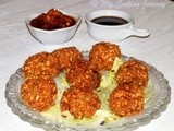 Spicy Peanut Rice Cakes with Hot Tomato Sambal and Hot Chili and Garlic Dipping Sauce from Indonesia – Rempeyek with Sambal Tomat and Sambal Kecap