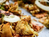 Cauliflower Naan Pizza | Curried Potato Cauliflower Topped Naan Pizza Recipe