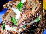 Grilled Cheese Spiced Potato Whole Grain Sandwich with Cheese Dip