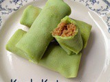 Kueh Ketayap (Pandan flavored crepe with palm sugar coconut filling) 班兰椰丝卷