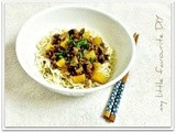 香菇卤肉饭vs自制面条....Braised mushroom and mince meat in soy sauce with rice vs homemade noodles