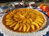 Breakfast in the sunshine: peaches tart