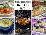 Menu de la semaine du 06 au 12/01