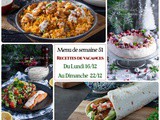 Menu et recettes de la semaine 51, du 16 au 22/12