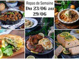 Planning de repas de la semaine 23 au 29/06