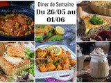Planning de repas pour la semaine du 26/05 au 01/06