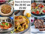 Planning Recettes de semaine 21 au 27/07