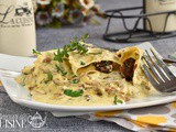 Raviolis aux cèpes à la crème aux champignons