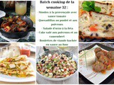 Recettes batch cooking 32 : 5 repas faciles pour la semaine