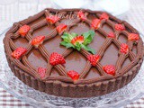 Tarte au chocolat et fraises