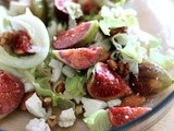 Figs salad with cheese & caramelized nuts