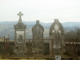 A French country cemetery and no dessert because it burned