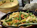 Spring salad with asparagus, and spring “greens”
