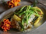 Wild asparagus risotto with lemon and sage..and pulling off the road