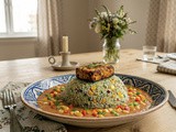 The Ultimate Fusion Bowl: Smoky Paneer Meets Garlic-Corn Herb Rice