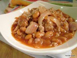 Baked beans with mince pork
